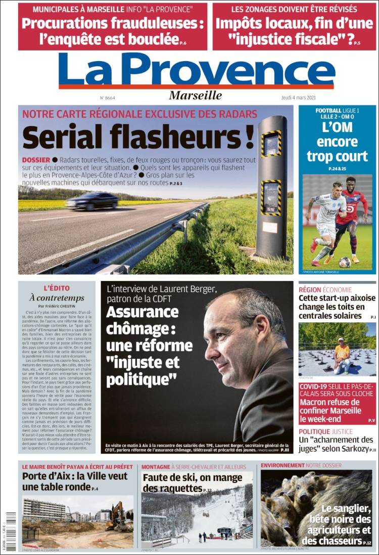 Portada de La Provence (Francia)