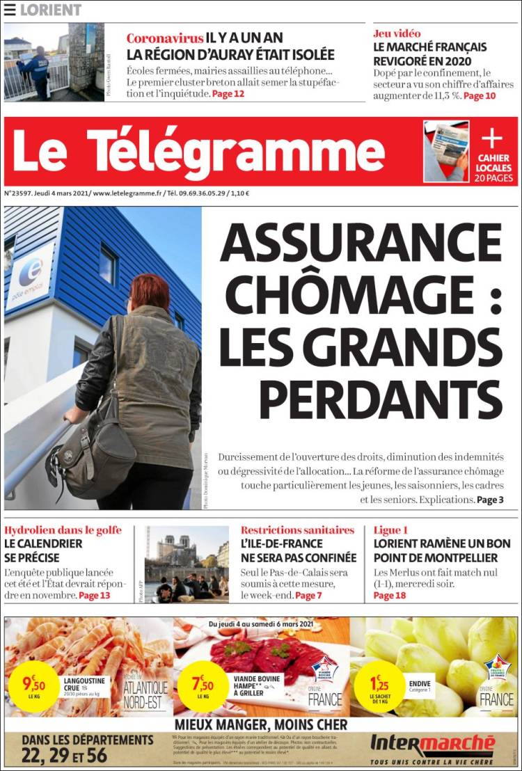 Portada de Télégramme (Francia)