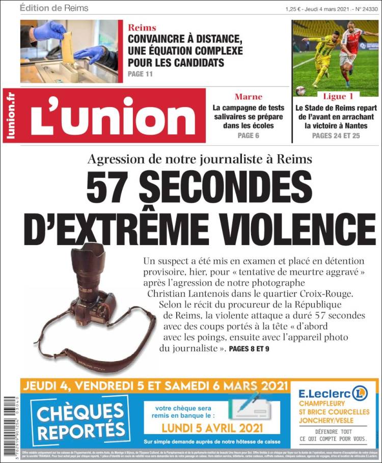 Portada de L'Union (Francia)