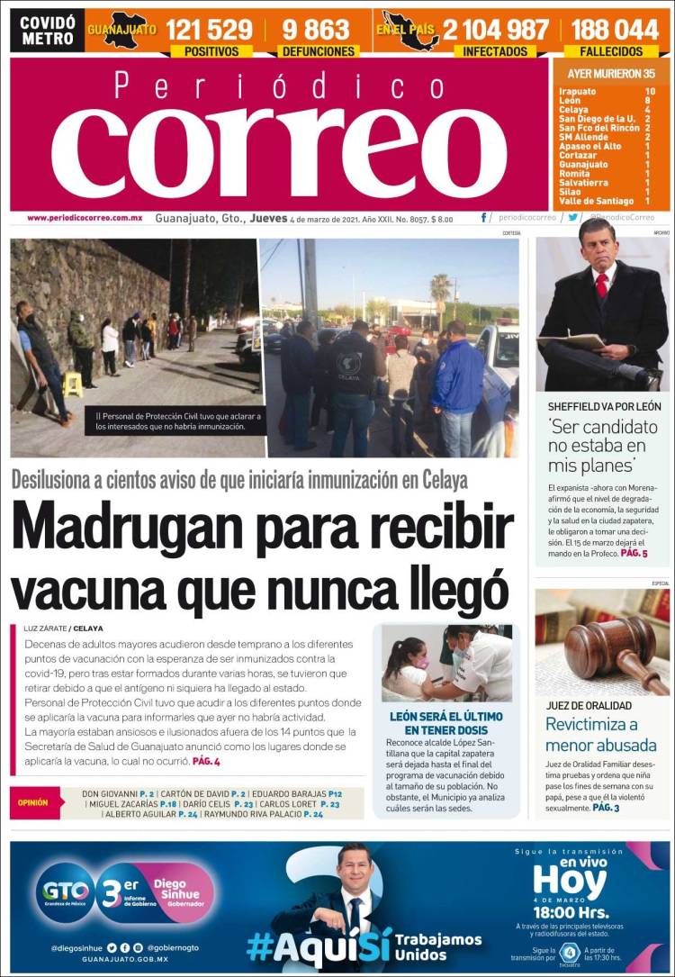 Portada de Correo - El diario del Estado de Guanajuato (México)