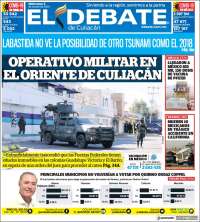 Portada de El Debate de Culiacán (México)