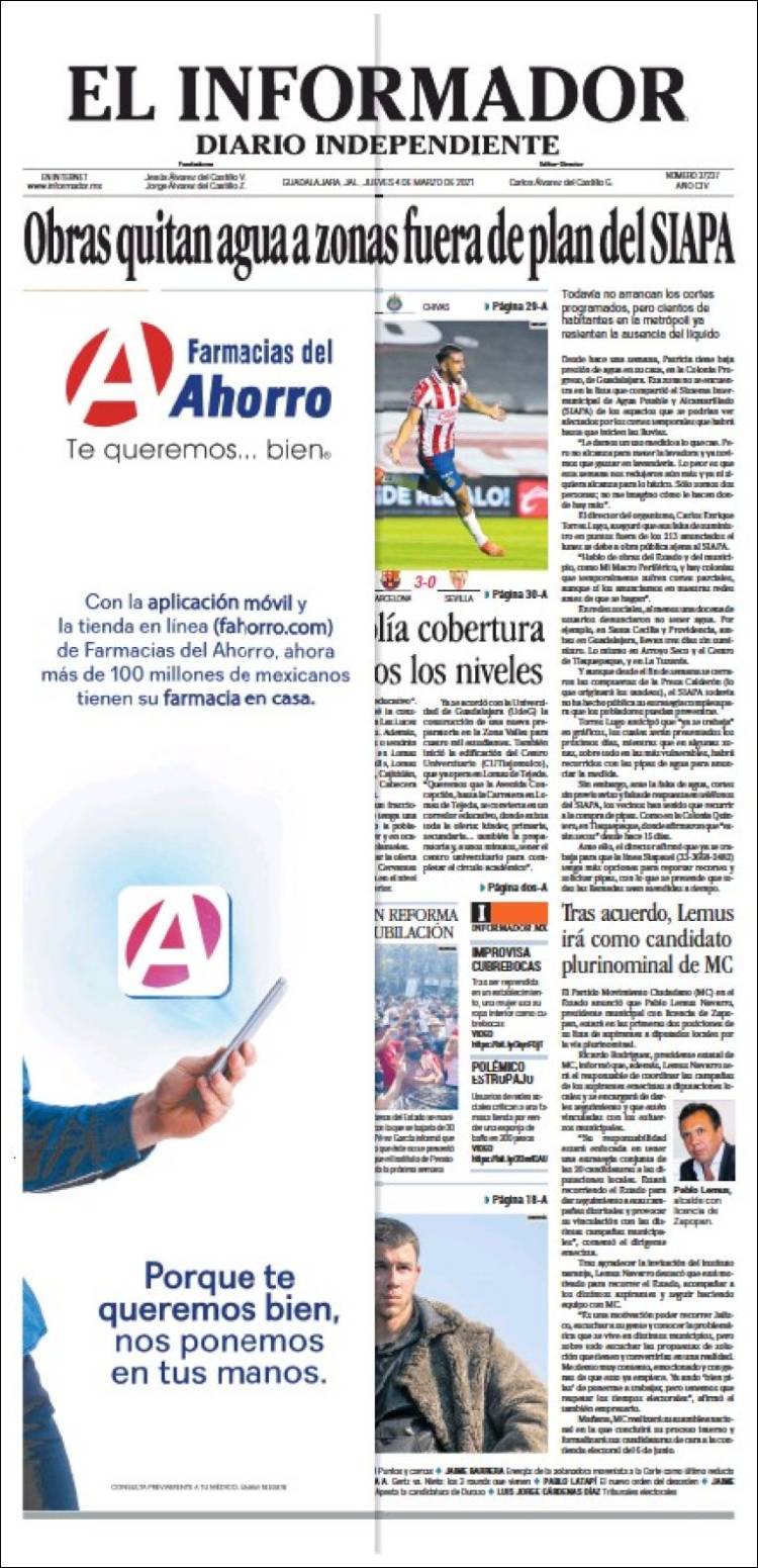 Portada de El Informador (México)