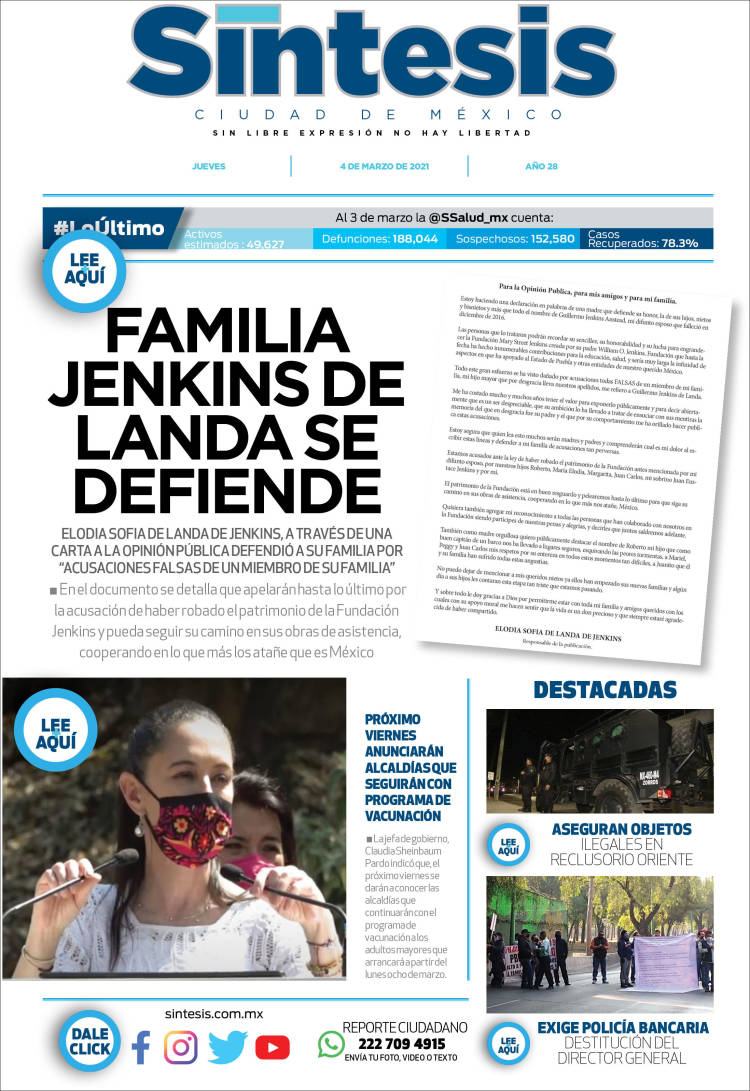 Portada de Síntesis Nacional (Mexico)