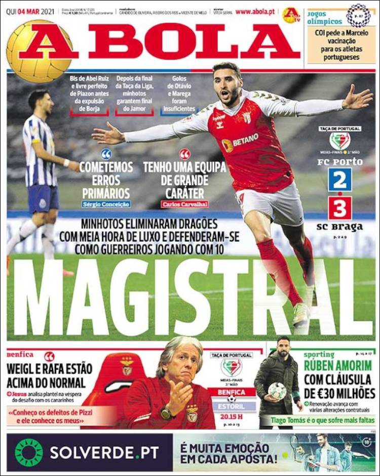 Portada de A Bola (Portugal)