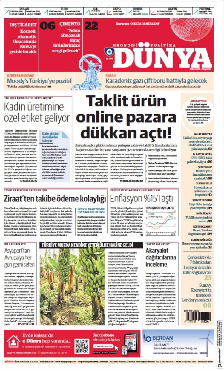 Portada de Dünya (Turqu&iacute;a)