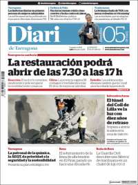 Portada de Diari de Tarragona (España)