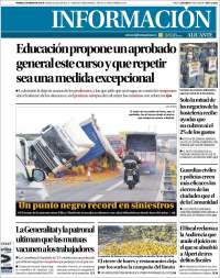 Portada de Diario Información (España)