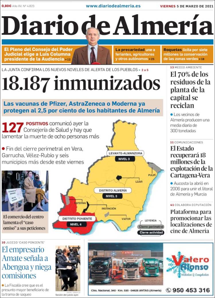 Portada de Diario de Almería (España)