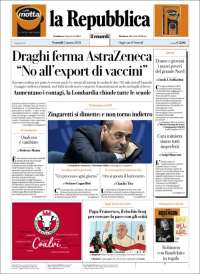 Portada de La Repubblica (Italia)