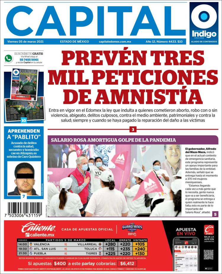 Portada de Capital México (México)