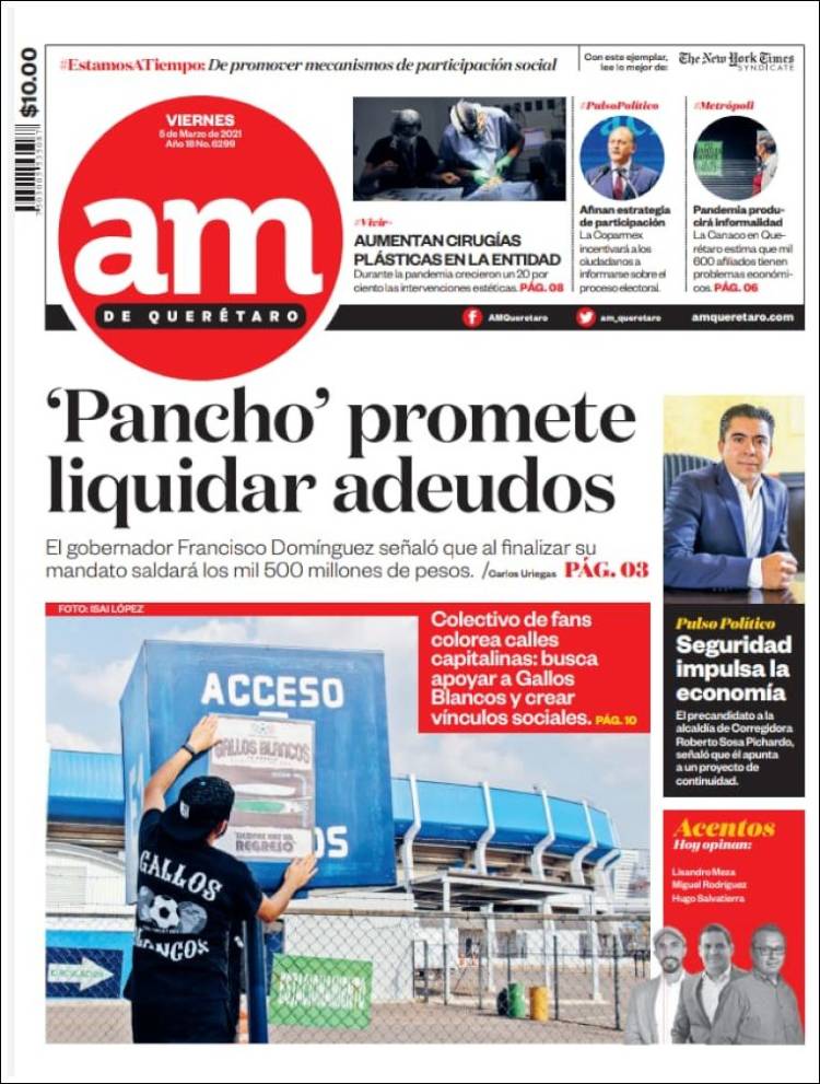 Portada de A.M. Querétaro (Mexique)