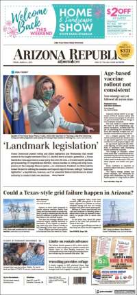 Portada de Arizona Republic News (USA)