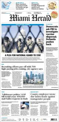 Portada de Miami Herald (USA)