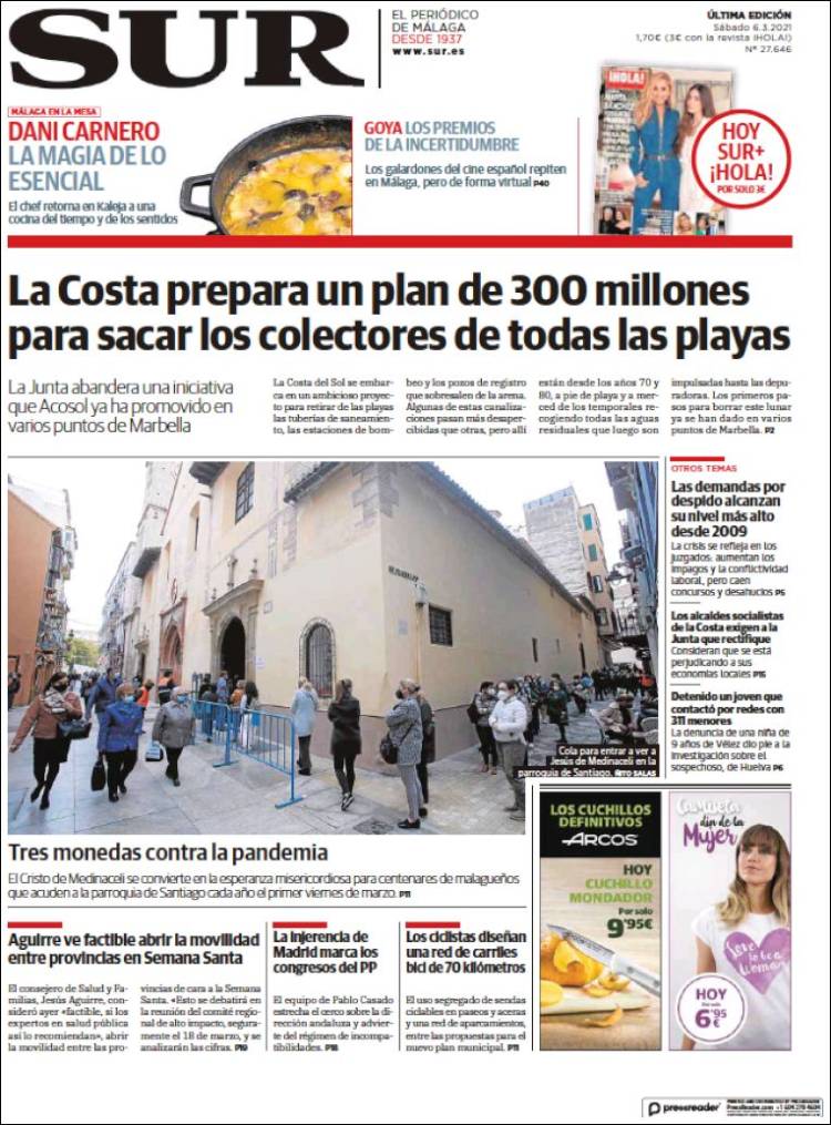 Portada de Diario el Sur (España)