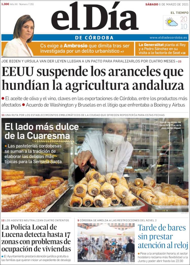 Portada de El Día de Córdoba (España)