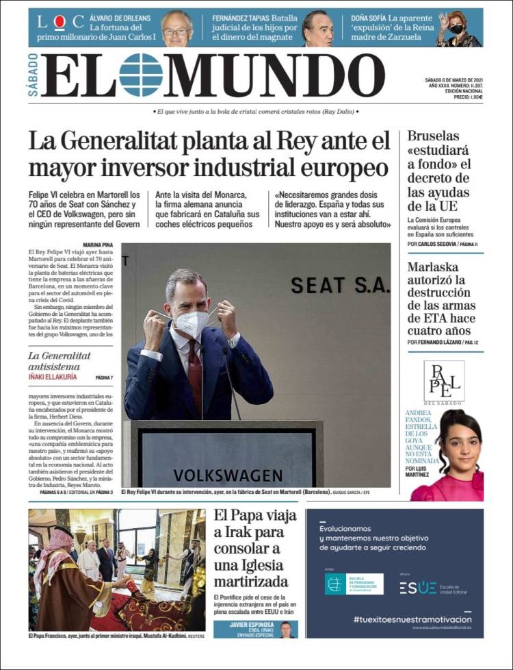 Portada de El Mundo (España)