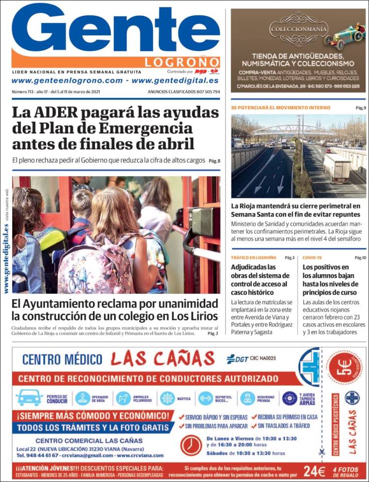 Portada de Gente en Logroño (España)