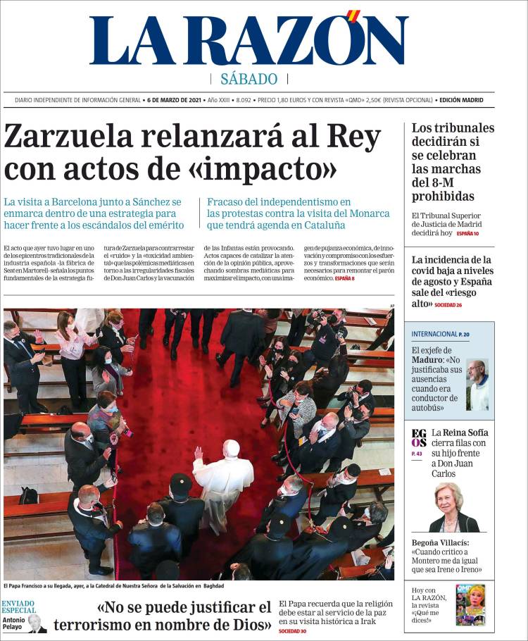 Portada de La Razón (España)