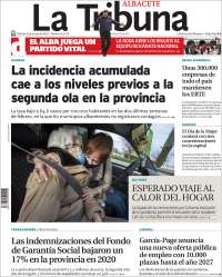 Portada de La Tribuna de Albacete (España)