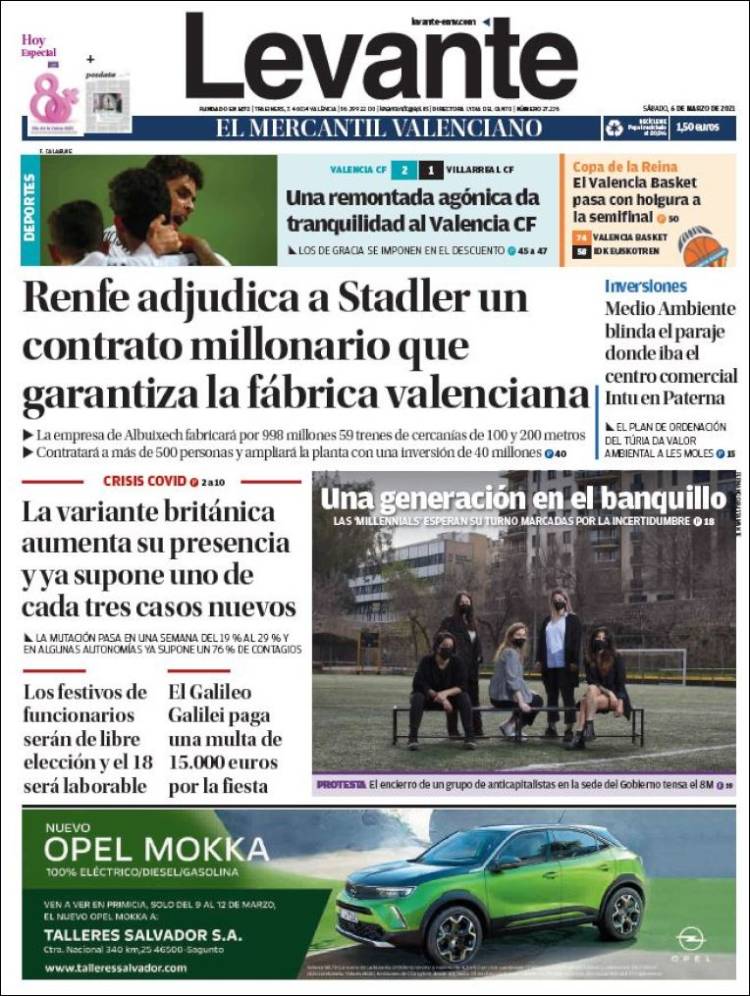 Portada de Levante (España)