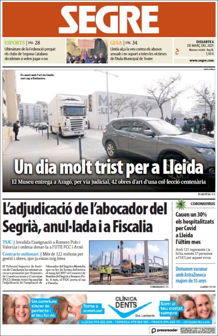 Portada de Segre (España)