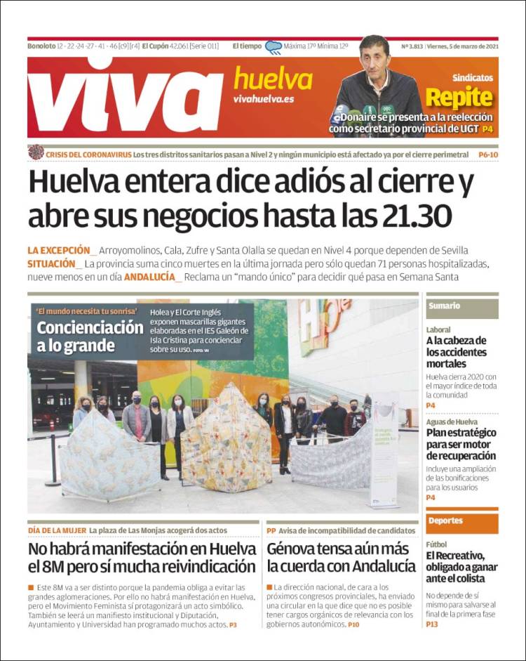 Portada de Viva Huelva (España)