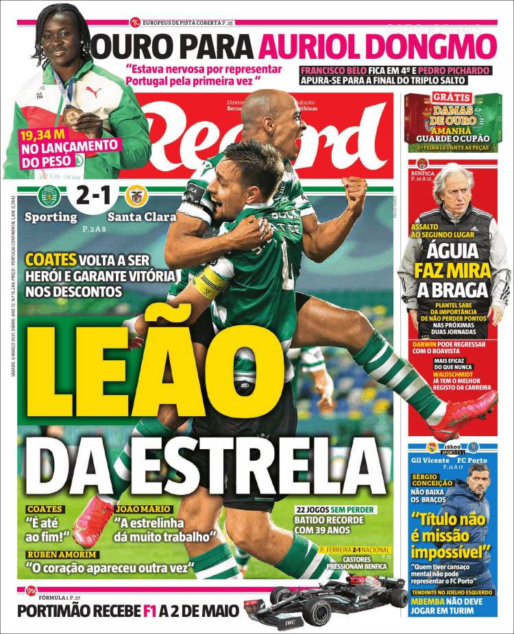 Periódico Record (Portugal). Periódicos de Portugal. Toda la prensa de ...