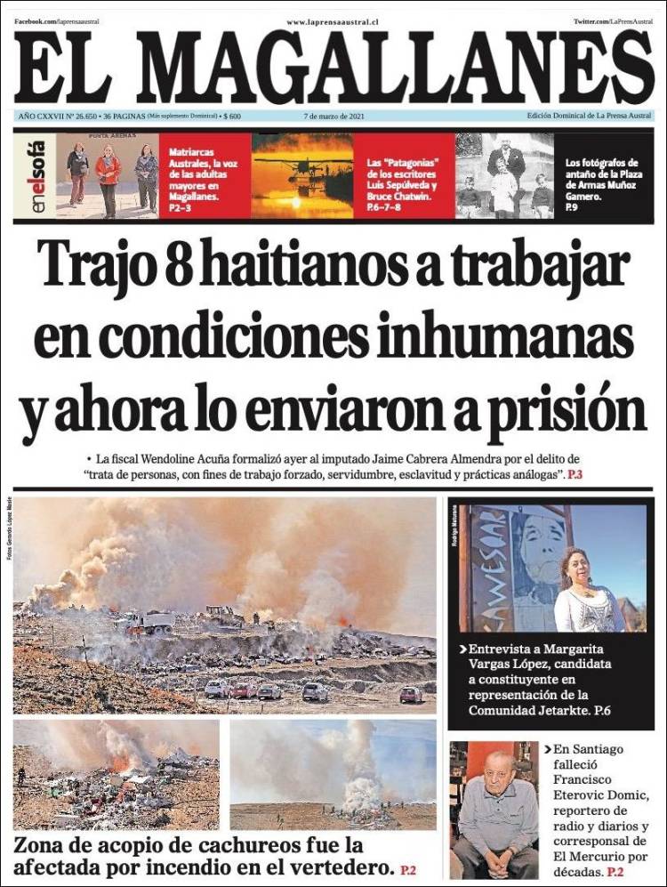 Portada de El Magallanes (Chile)