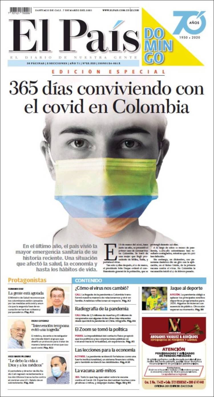 Portada de El País - Cali (Colombia)