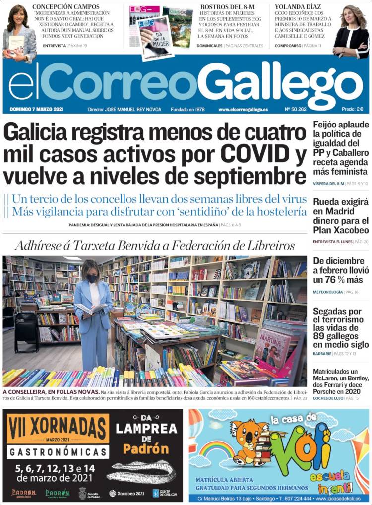 Portada de El Correo Gallego (España)