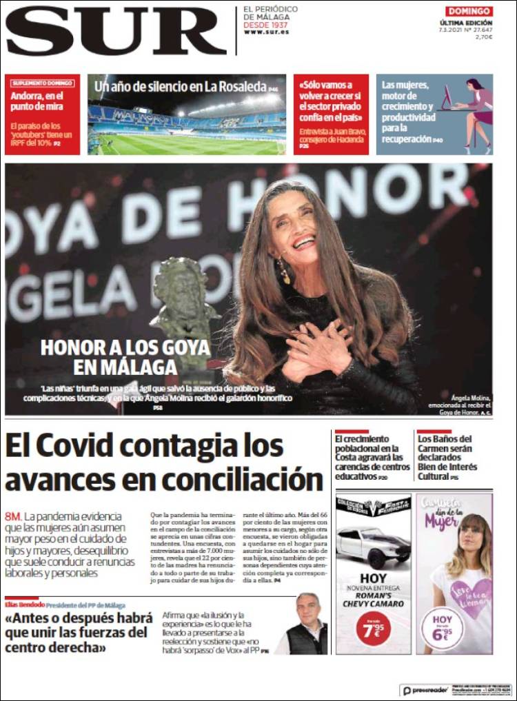 Portada de Diario el Sur (España)