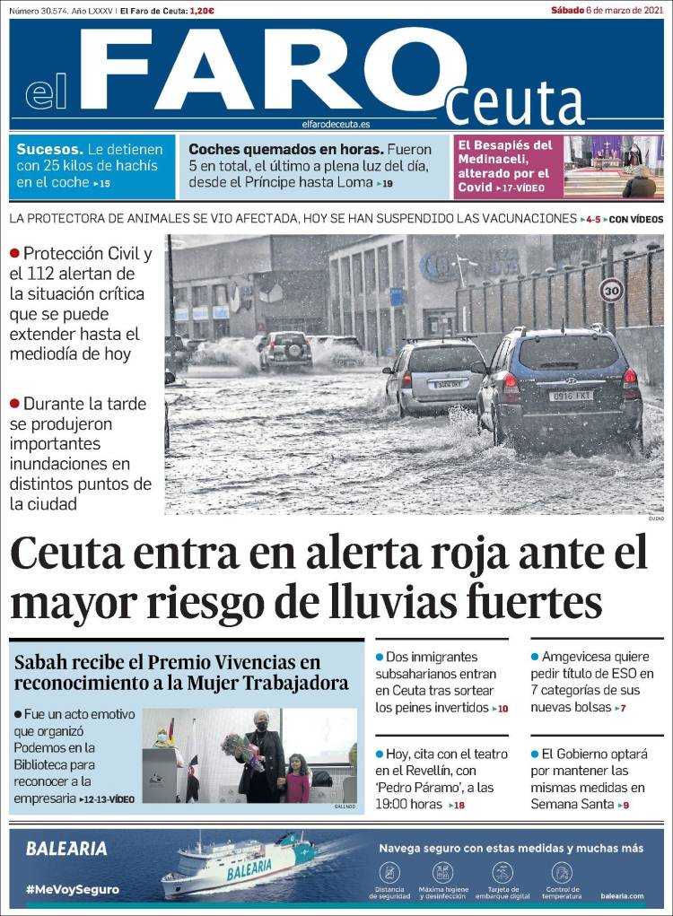 Portada de El Faro de Ceuta (España)