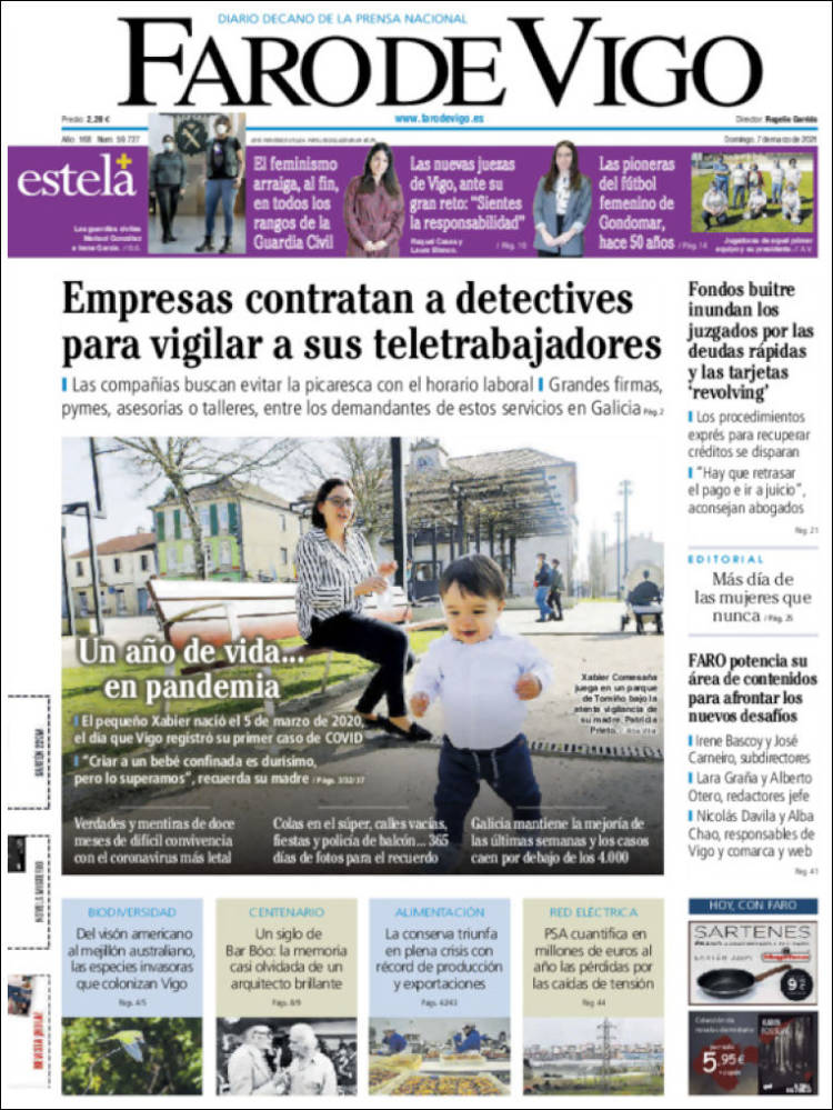 Portada de Faro de Vigo (España)