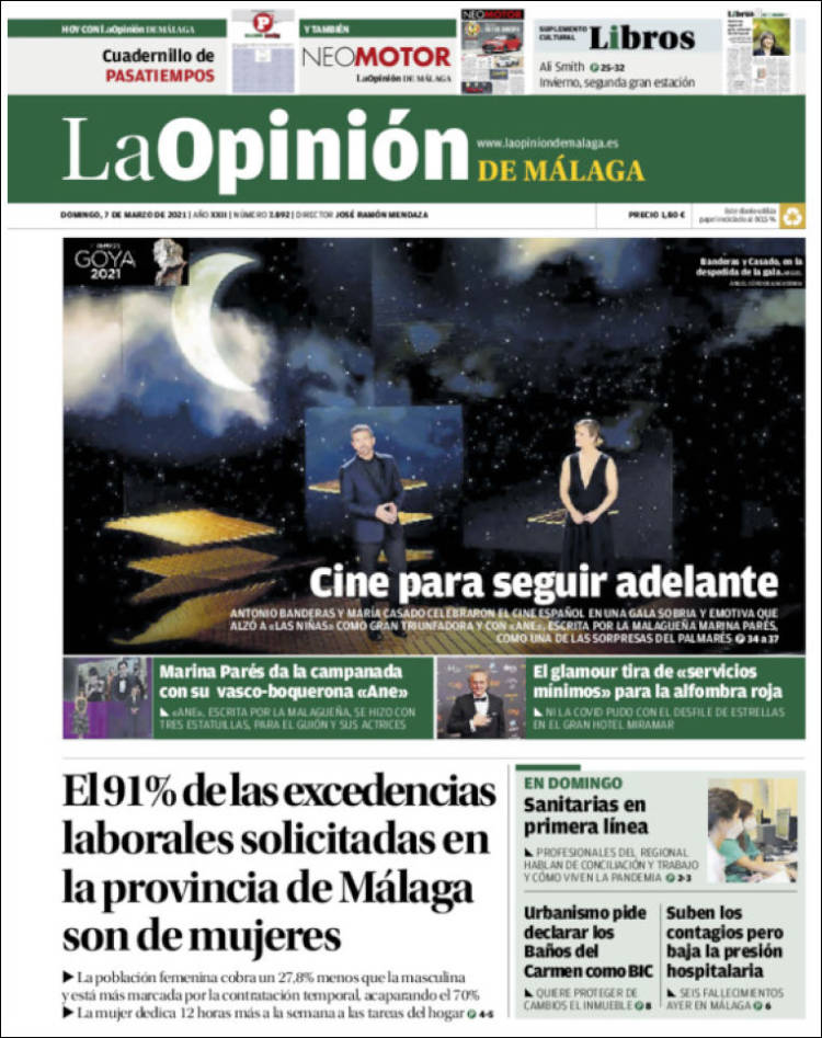 Portada de La Opinión de Málaga (España)