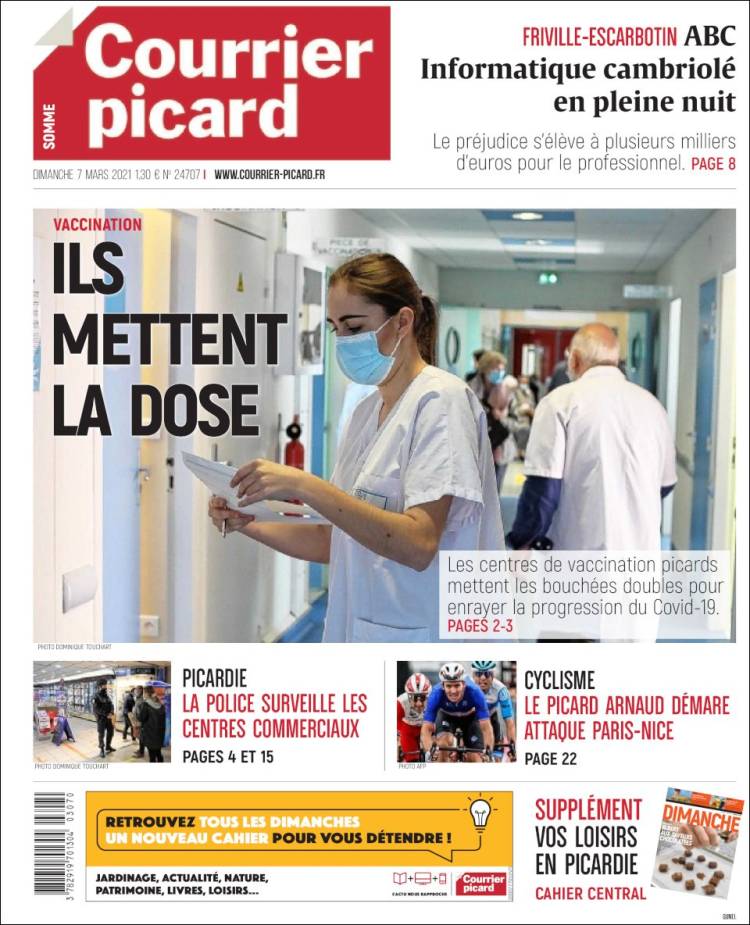 Portada de Courrier Picard (Francia)