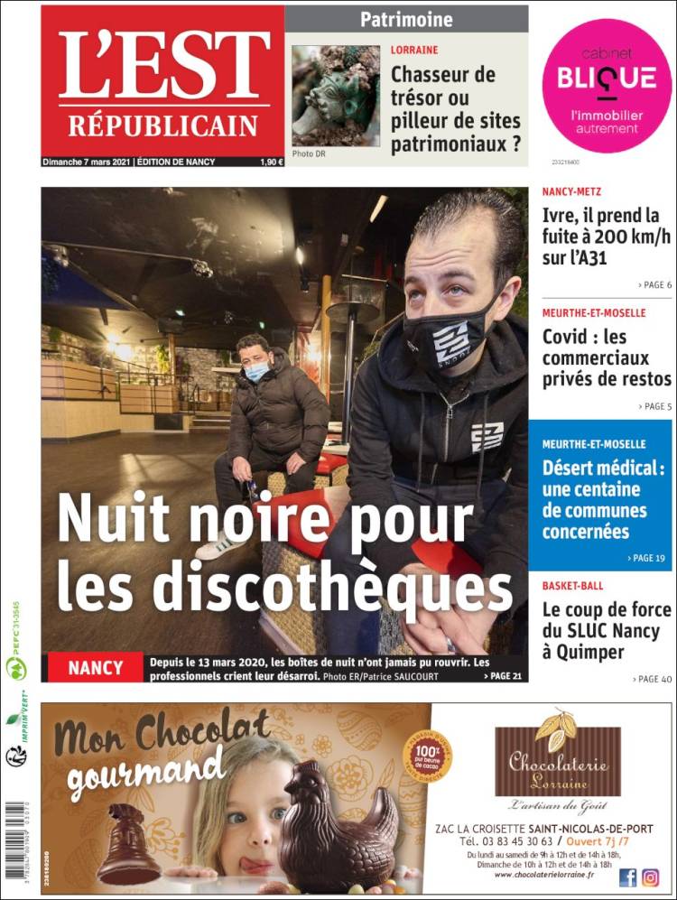 Portada de L'Est Republicain (Francia)