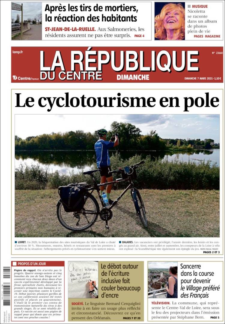 Portada de La République du Centre (Francia)