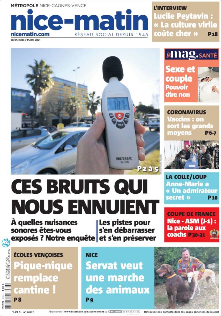 Portada de Nice-Matin (Francia)