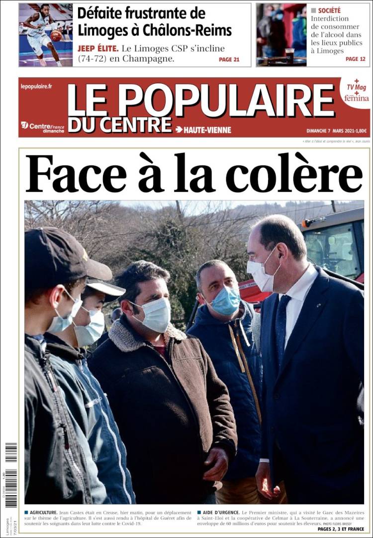 Portada de Le Populaire du Centre (Francia)