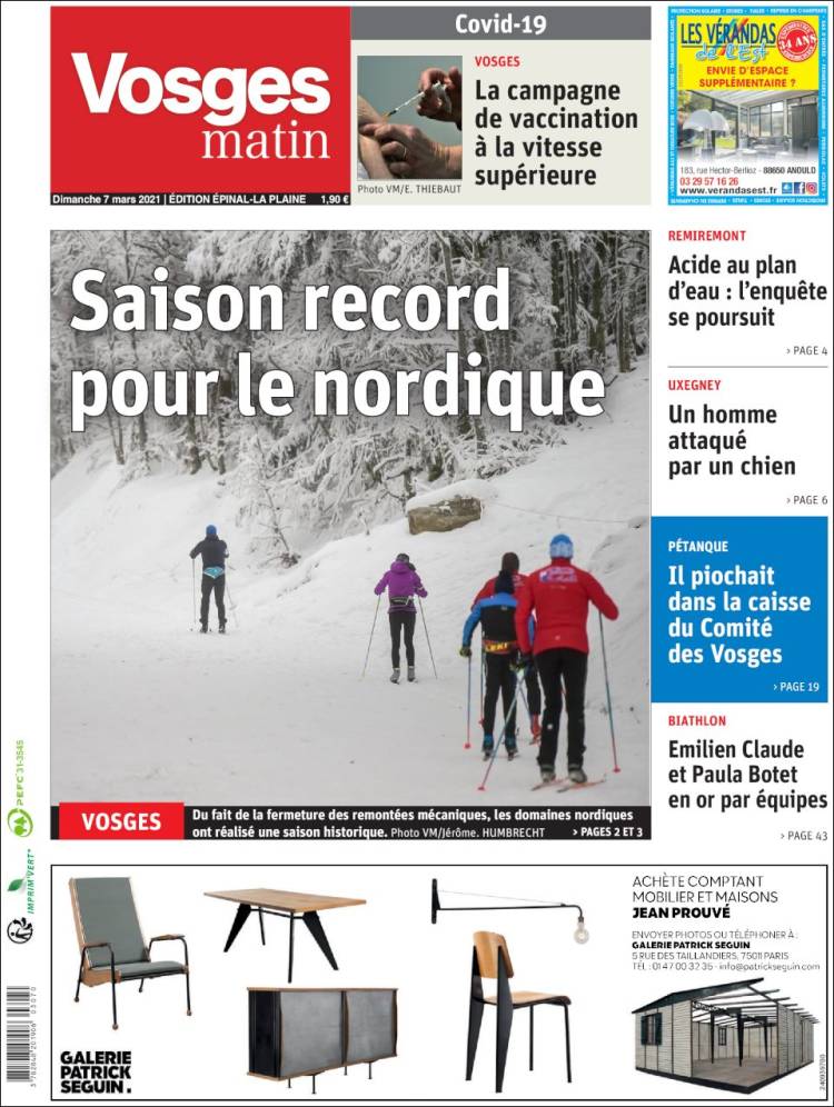 Portada de Vosges Matin (Francia)