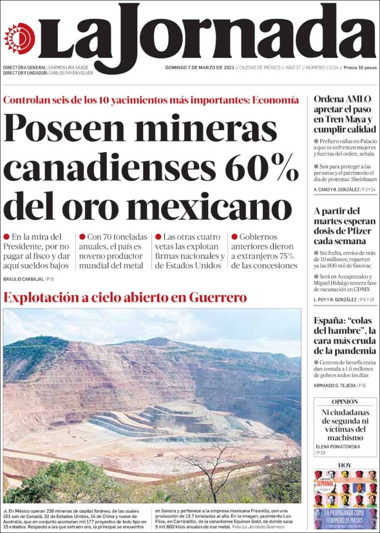 Portada de La Jornada (M&eacute;xico)
