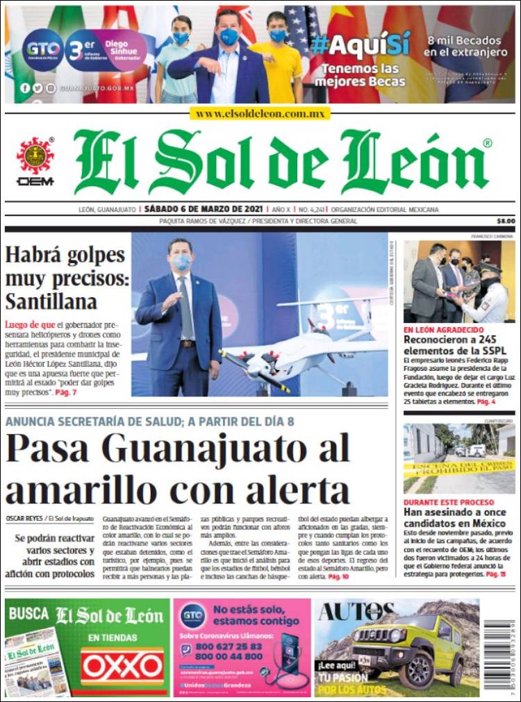 Portada de El Sol de León (M&eacute;xico)