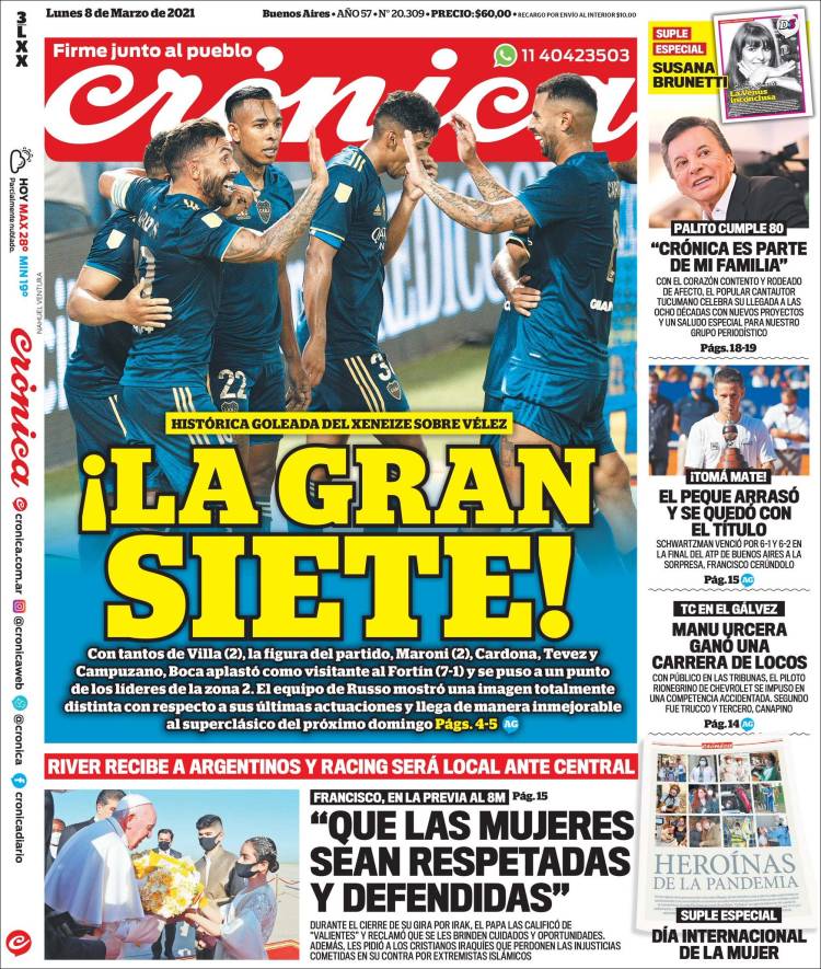 Portada de Crónica (Argentina)