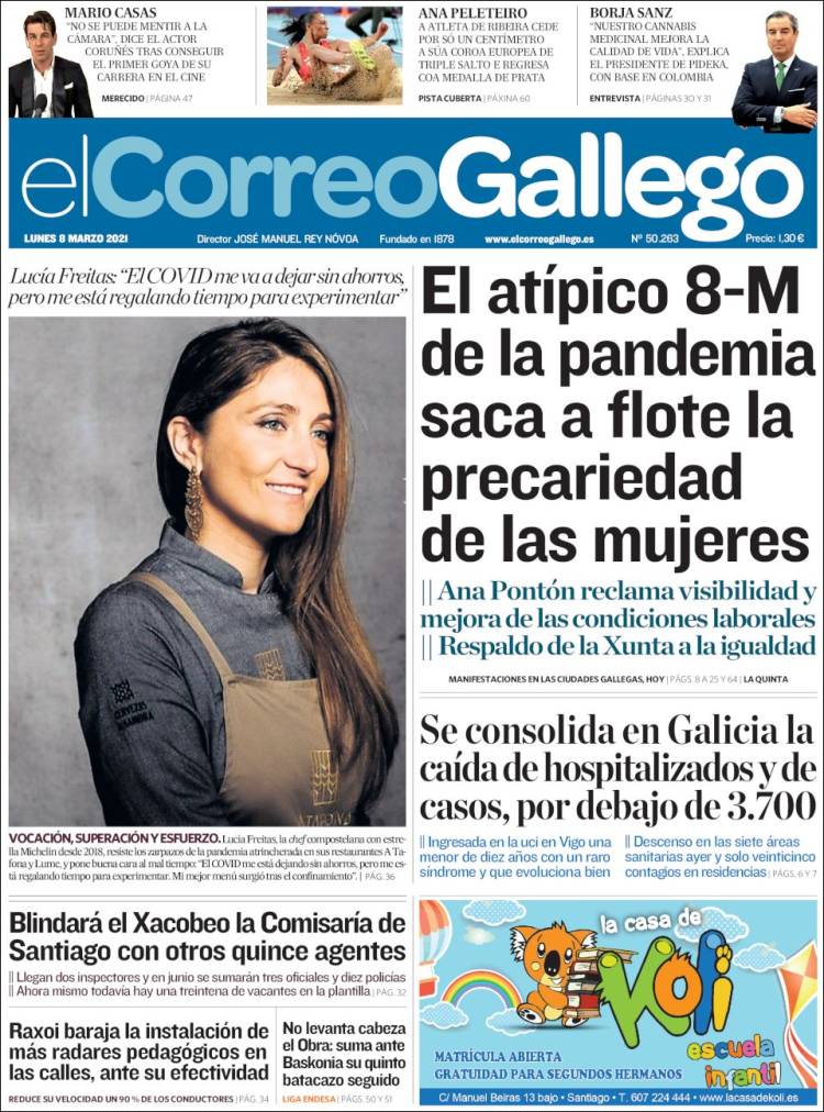 Portada de El Correo Gallego (España)
