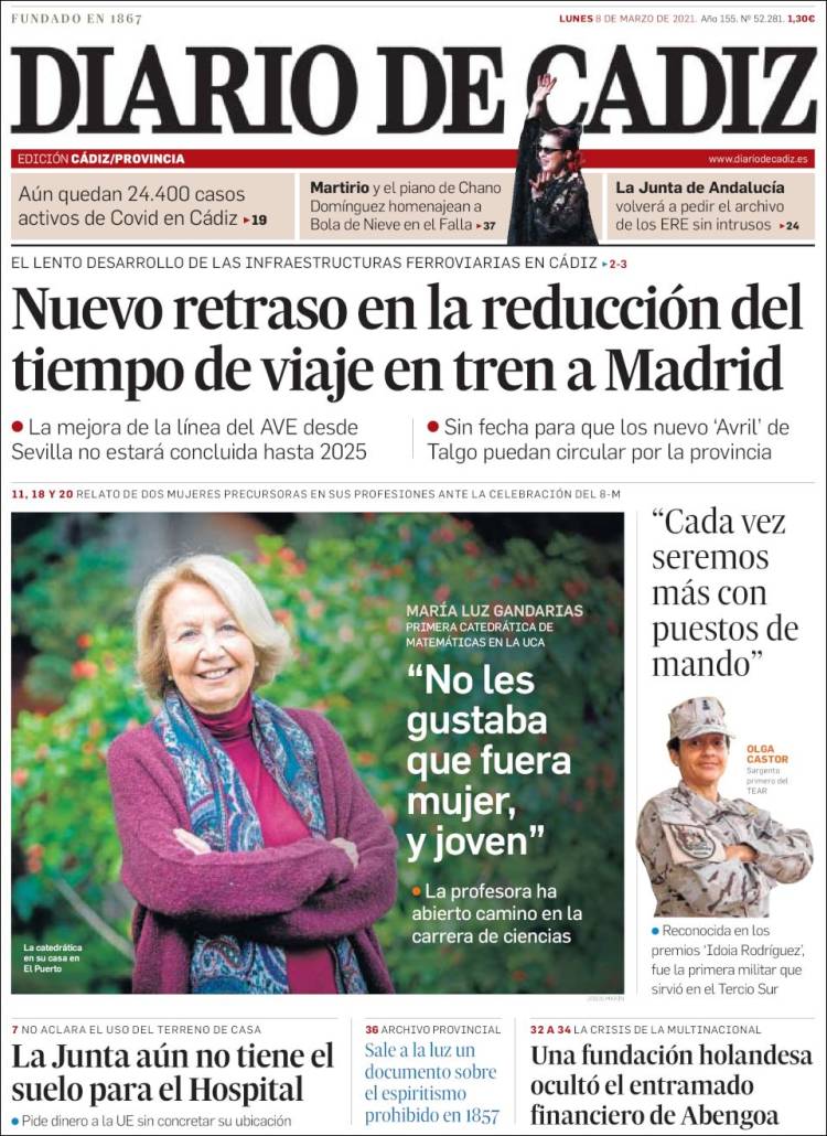 Portada de Diario de Cádiz (España)