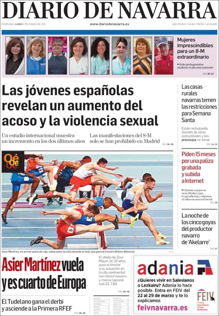 Portada de Diario de Navarra (España)