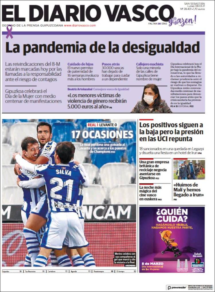 Portada de Diario Vasco (España)