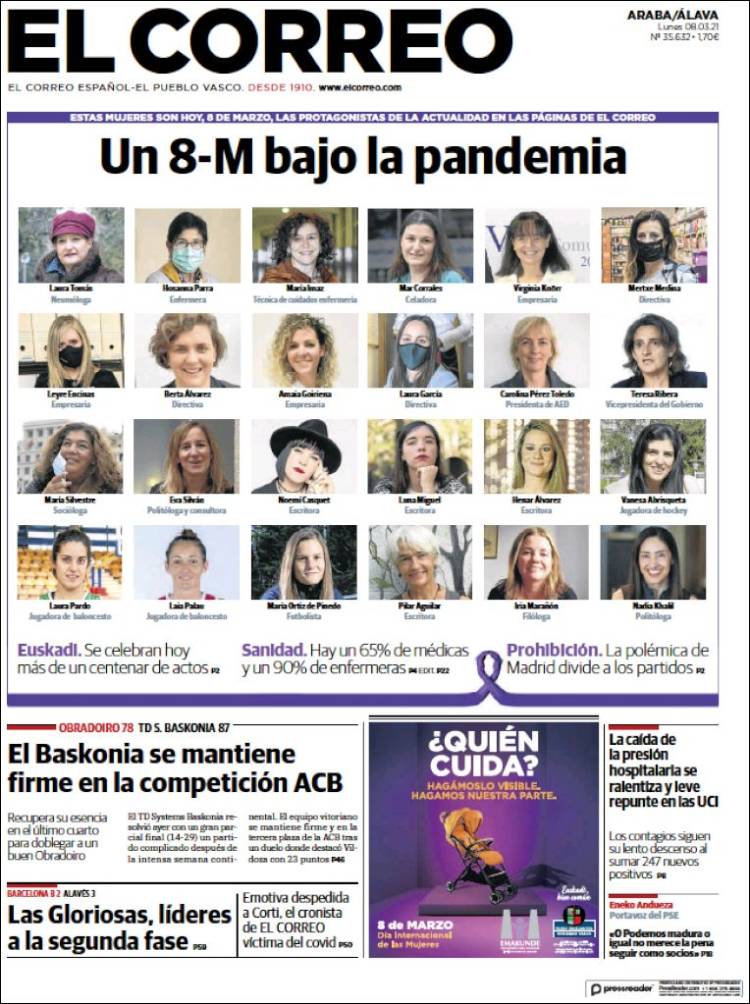 Portada de El Correo - Álava (España)
