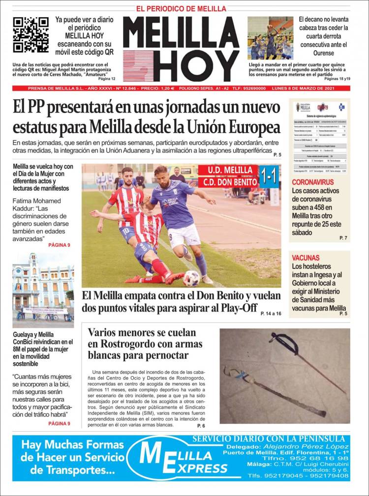 Portada de Melilla Hoy (España)