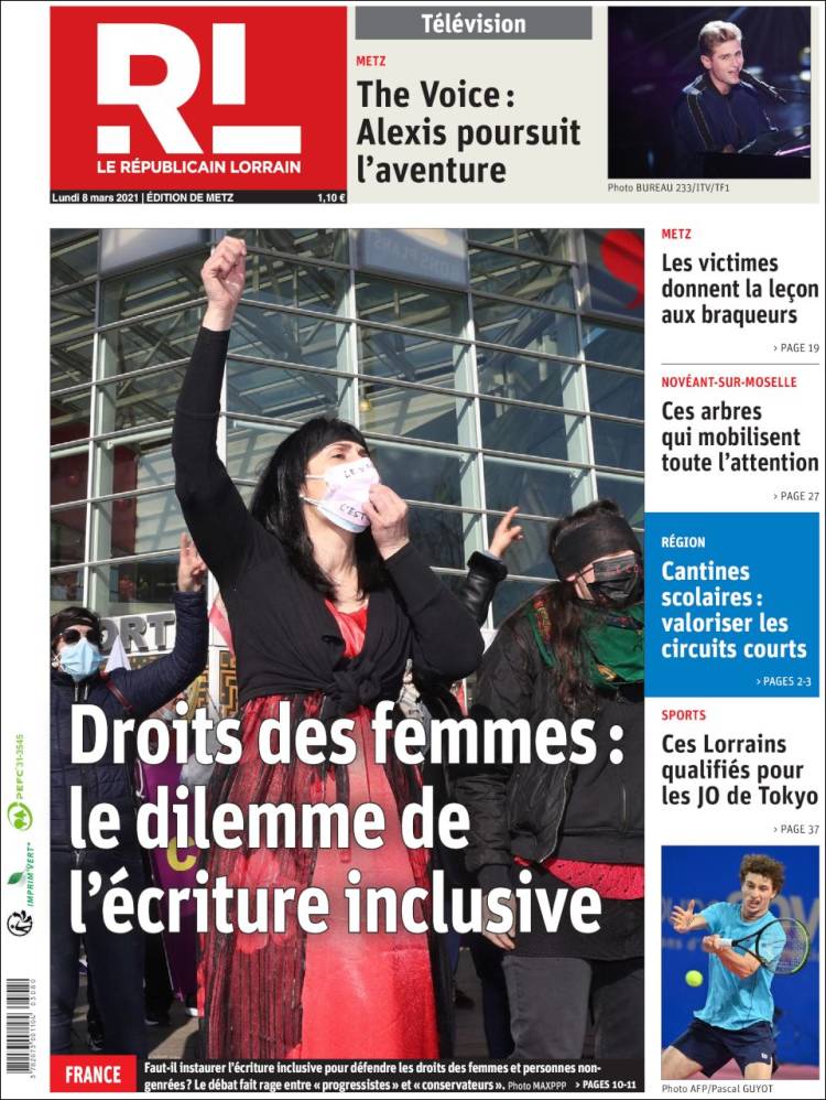 Portada de Le Republicain Lorrain (Francia)